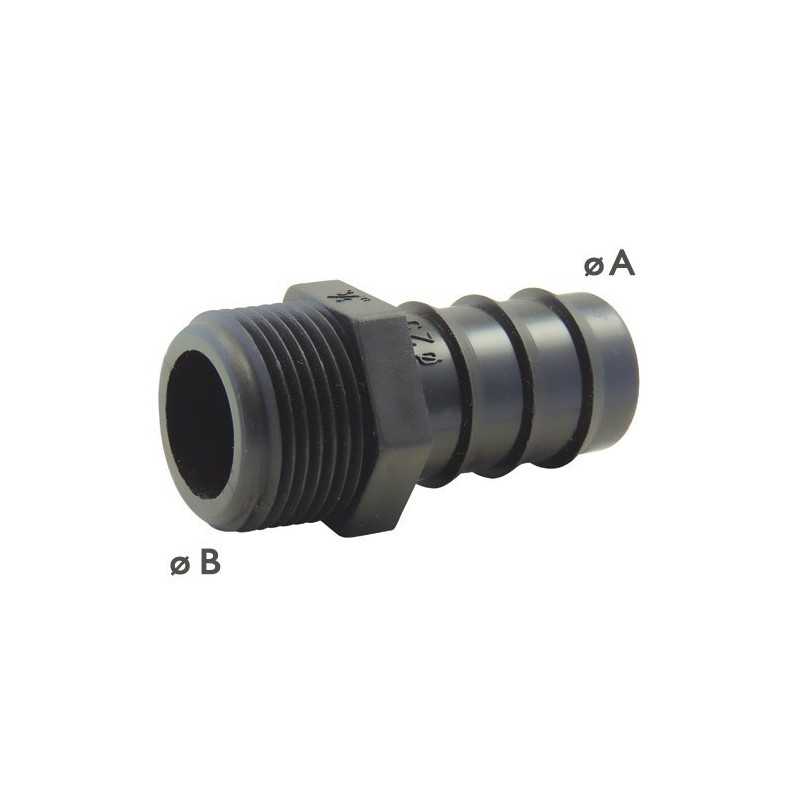 ranurado 16mm extremo macho x 3/4 ''