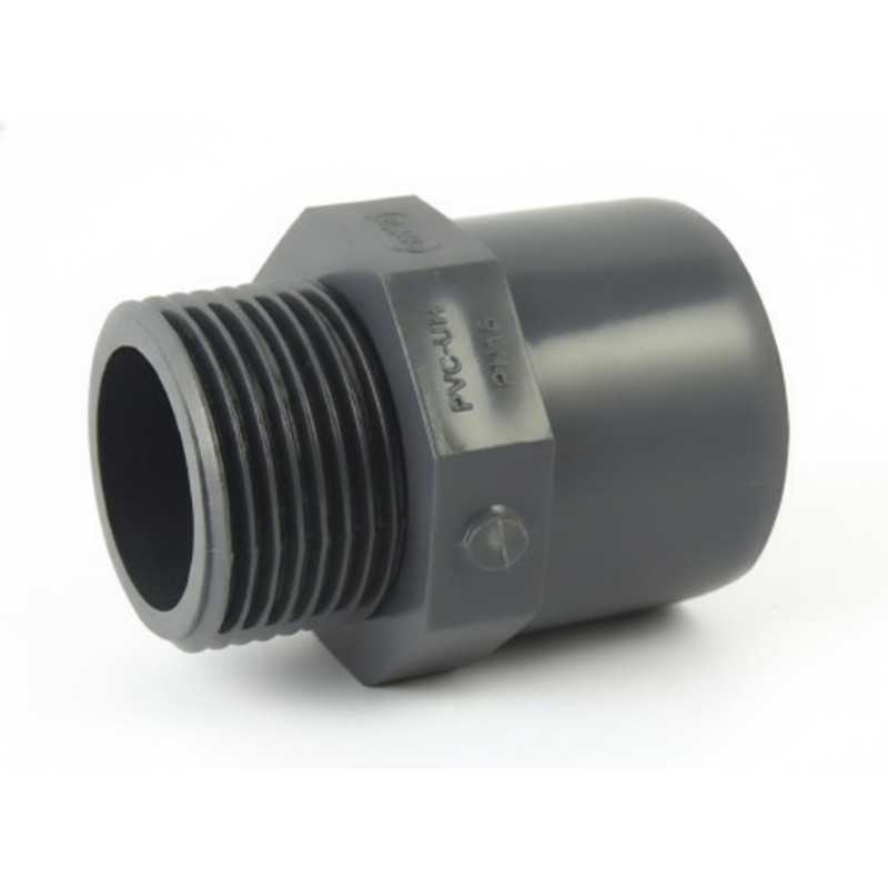 Male/female or male/male mixed PVC adapter to screw and stick